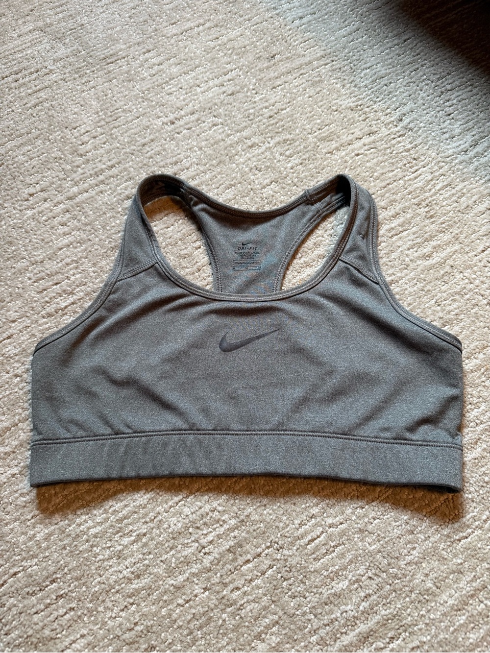 Nike Charcoal Gray dri-fit Racerback Sports Bra
